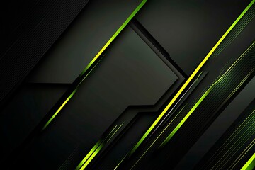 Poster - This vector illustration features a gradient green-black circuit board background, highlighted by an abstract technology pattern resembling interconnected circuitry.