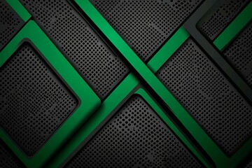 Poster - This vector illustration features a gradient green-black circuit board background, highlighted by an abstract technology pattern resembling interconnected circuitry.