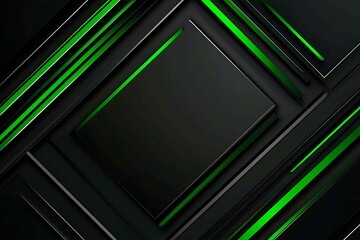 Poster - This vector illustration features a gradient green-black circuit board background, highlighted by an abstract technology pattern resembling interconnected circuitry.