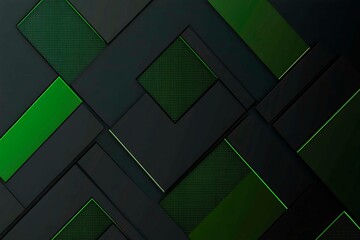 Poster - This vector illustration features a gradient green-black circuit board background, highlighted by an abstract technology pattern resembling interconnected circuitry.