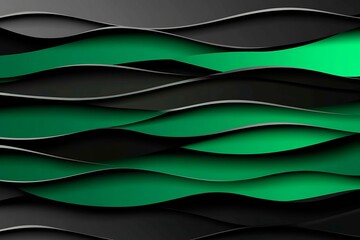 Poster - This vector illustration features a gradient green-black circuit board background, highlighted by an abstract technology pattern resembling interconnected circuitry.
