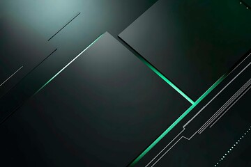 Poster - This vector illustration features a gradient green-black circuit board background, highlighted by an abstract technology pattern resembling interconnected circuitry.