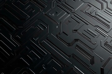 Poster - This vector illustration features a gradient green-black circuit board background, highlighted by an abstract technology pattern resembling interconnected circuitry.