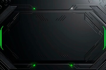 Poster - This vector illustration features a gradient green-black circuit board background, highlighted by an abstract technology pattern resembling interconnected circuitry.