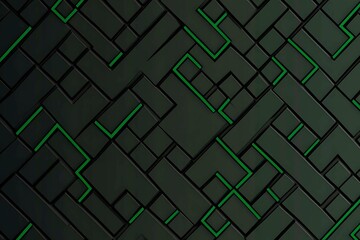 Poster - This vector illustration features a gradient green-black circuit board background, highlighted by an abstract technology pattern resembling interconnected circuitry.
