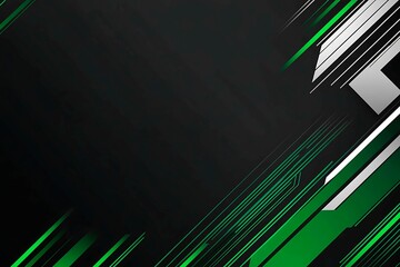 Poster - This vector illustration features a gradient green-black circuit board background, highlighted by an abstract technology pattern resembling interconnected circuitry.