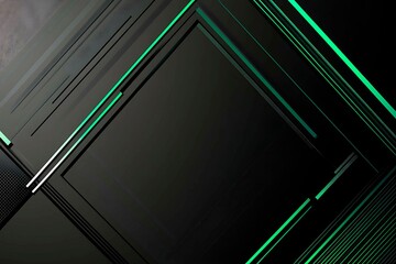 Poster - This vector illustration features a gradient green-black circuit board background, highlighted by an abstract technology pattern resembling interconnected circuitry.
