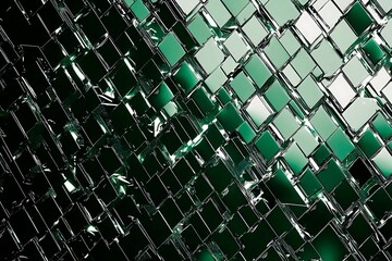 Poster - This vector illustration features a gradient green-black circuit board background, highlighted by an abstract technology pattern resembling interconnected circuitry.