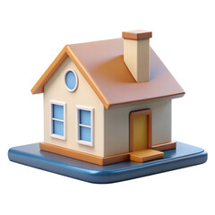 Poster - Colorful house 3D model isolated on white background. High-resolution 3D illustration.