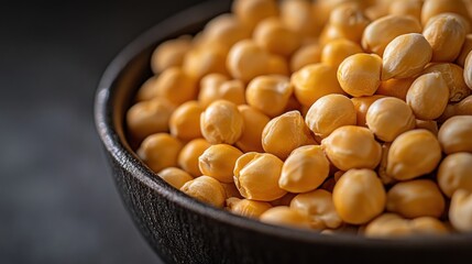 Poster - Close-up of a bowl filled with dried chickpeas.