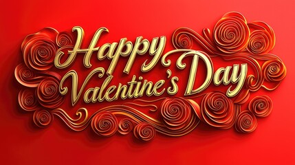 Wall Mural - Valentine's day celebration festive event graphic design romantic atmosphere close-up view love and affection theme