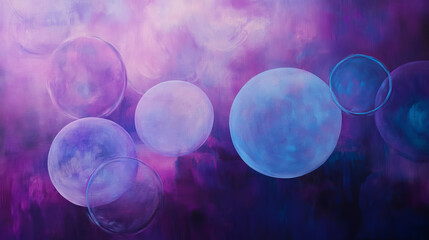 Poster - abstract circle light blue and violet on technology background.