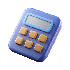 Fototapete - 3d minimal calculator render concept of financial management. device calculate isolated on white background. 