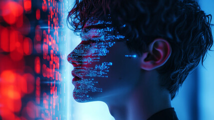 Poster - abstract technology ai computing and world concept working data of artificial intelligence and futur