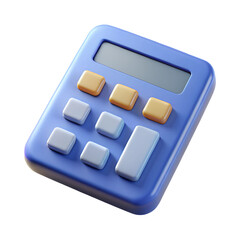 Fototapete - 3d minimal calculator render concept of financial management. device calculate isolated on white background. 