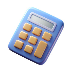 Fototapete - 3d minimal calculator render concept of financial management. device calculate isolated on white background. 
