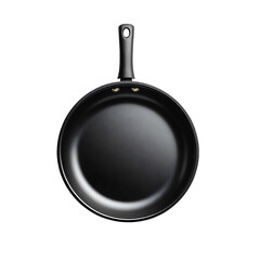 Black Frying Pan Isolated Transparent Background.