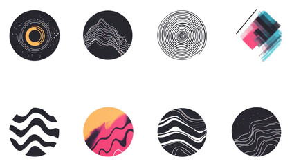 Poster - Abstract geometric patterns digital art creative design modern aesthetic top-down view visual exploration