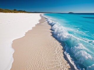 Wall Mural - white sand, blue beach, tropical