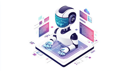 Poster - abstract technology world digital link network connection, business man link ui futuristic concept hud interface hologram elements of digital innovation on hi tech future design background