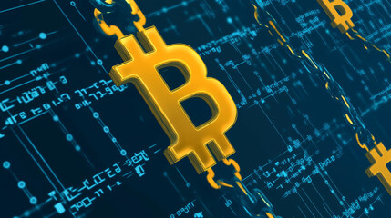 Poster - Abstract, Web 3.0 cloud and blockchain circle, Technology or Concept to Develop Web Links, Decentralized, Bottom-up Design, Consensus on Blue Background. Modern digital, futuristic