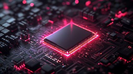 Poster - Abstract Circuit Board Electronics Concept Semiconductor Circuit connection, modern system, AI system, artificial intelligence mechanism