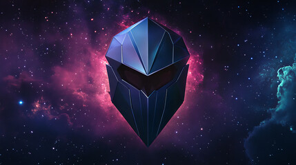 Poster - shield. abstract wireframe vector illustration on dark blue. protect and security of safe concept. l