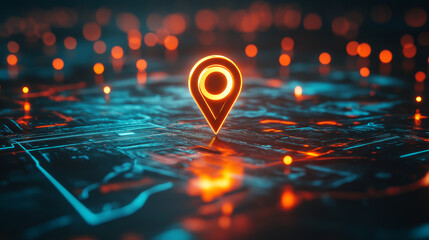 Poster - abstract technology Map pin low poly Futuristic glowing Gps Modern design future background.vector illustration