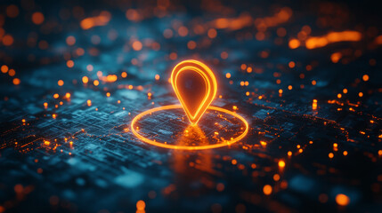 Poster - abstract technology Map pin low poly Futuristic glowing Gps Modern design future background.vector illustration