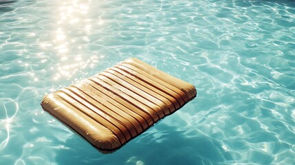 Wall Mural - floating pool raft in a luxurious swimming pool with sunlit water