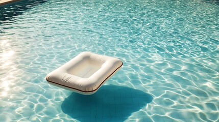 Wall Mural - floating pool raft in a luxurious swimming pool with sunlit water