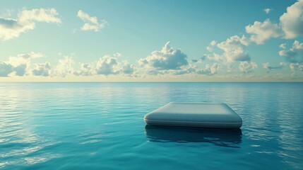 Wall Mural - a calm pool raft floating on a serene swimming pool with sunny weather
