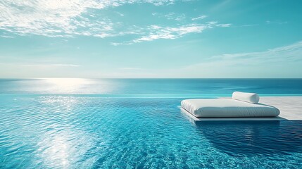 Wall Mural - relaxing view of a pool raft floating in a bright blue swimming pool under the sun