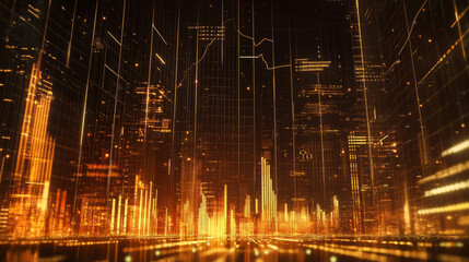 Poster - Financial data document graph chart report statistic marketing research development  planning management strategy analysis accounting. Financial business technology hologram concept. 3d rendering.