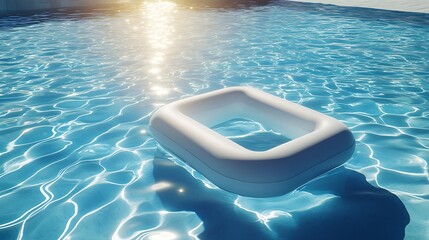 Wall Mural - pool raft peacefully floating in the sparkling swimming pool on a sunny day