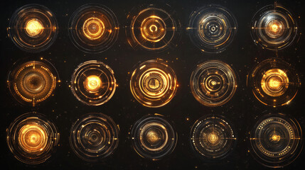 Poster - Set of Circle Abstract Digital Technology UI Futuristic HUD Virtual Interface Elements Sci- Fi Modern User For Graphic Motion, Theme Technology, Game Control,  Elements of Background Hi-tech or Design