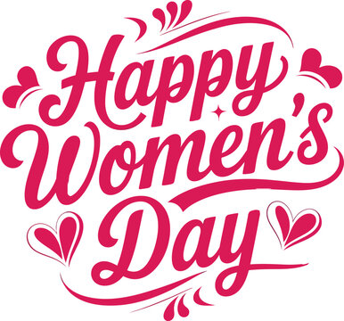 International happy women's day typography. 8 March Calligraphy Collection for Greeting or Invitation Cards, postcard, poster, logo, banner, brochure, design element. Vector illustration.
