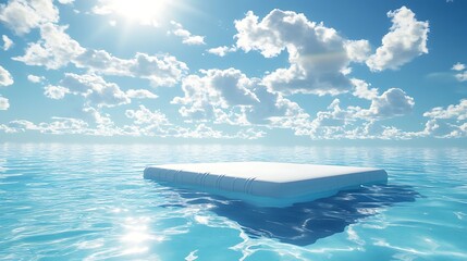 Wall Mural - pool raft gently drifting in a refreshing swimming pool under the sunny sky