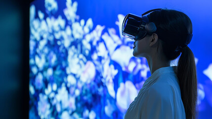 Poster - abstract futuristic hud interface hologram elements of digital on blue background.