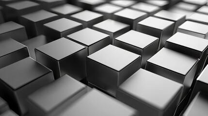 Poster - Abstract blockchain on technology futuristic background. Linked blocks on tech abstract background. Data storage environment. Abstract blockchain technology cryptocurrency and fintech square cube.