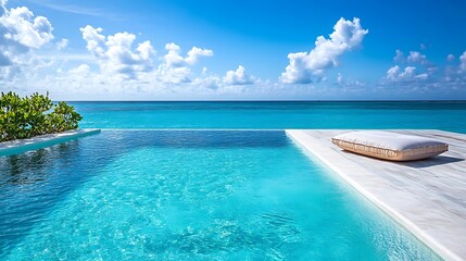 Wall Mural - pool raft peacefully resting on clear blue water in a sunny swimming pool
