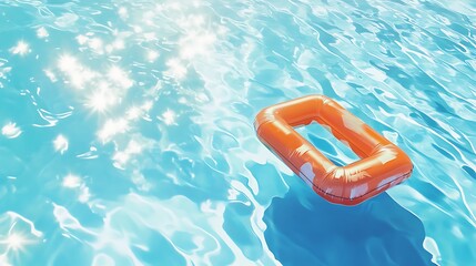 Wall Mural - floating pool raft in a bright, sunlit swimming pool on a hot summer day