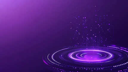 Poster - abstract technology ui futuristic concept space circle hologram innovation on hi tech purple future design background