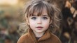 © HISTOCK - Portrait of adorable toddler girl with big blue eyes and brown sweater