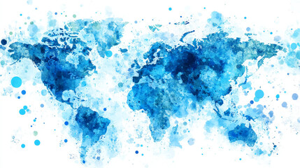 Poster - abstract global dot network circle digital connection and communication futuristic on blue background.