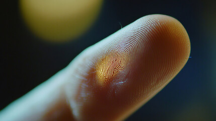 Poster - Blue abstract image that is futuristic with finger prints concept. Theft detection Prevention of cyber threats That is using security systems by scanning the fingerprint.