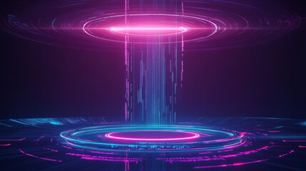 Poster - abstract technology ui futuristic concept hud interface hologram elements of digital data chart, communication, computing and circle percent vitality innovation on hi tech future design background