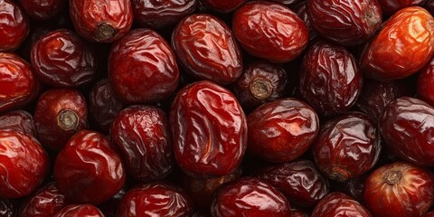 Leinwandbilder - Close up of dried jujube, showcasing the rich texture and color of these red dates. This image highlights the unique features of jujube, perfect for adding depth to any food related project.