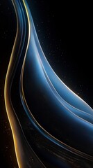 Poster - Dynamic overlapping glowing lines and spheres digital art abstract dark environment futuristic concept