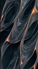Poster - Dynamic silver spirals twisting into glowing reflection abstract art digital environment close-up view modern concept